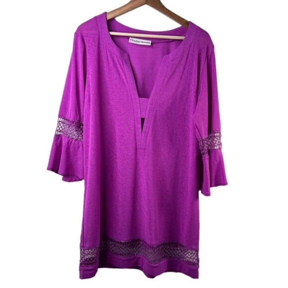Maryan Mehlhorn Womens Size Medium Swim Cover Up Fuchsia Tunic Beach Vacation - Picture 1 of 10